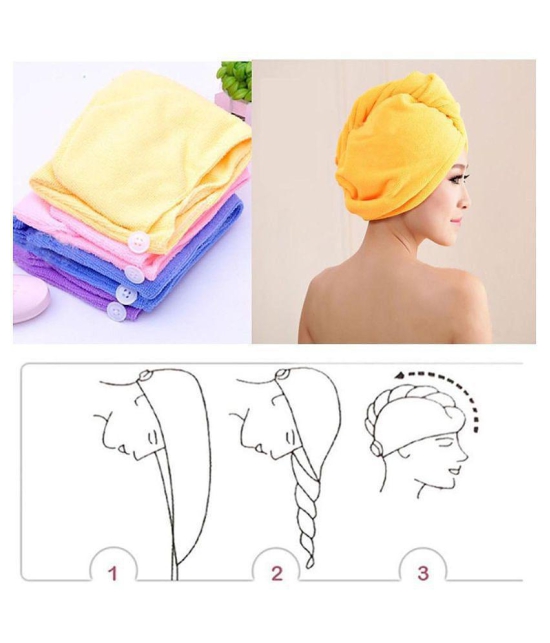 VALLEY GREEN Hair Turban Microfiber Hair Drying Towel Bath Head Wrap Turban Quick Dry Hat Cap ( SET OF 2) - Multi Color