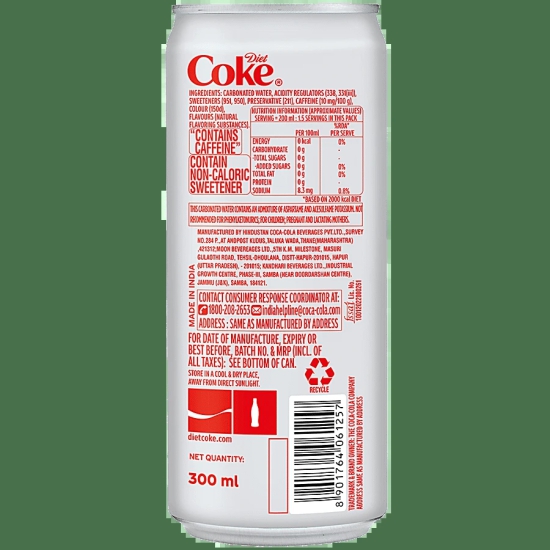 Coke Diet Can, 300 Ml