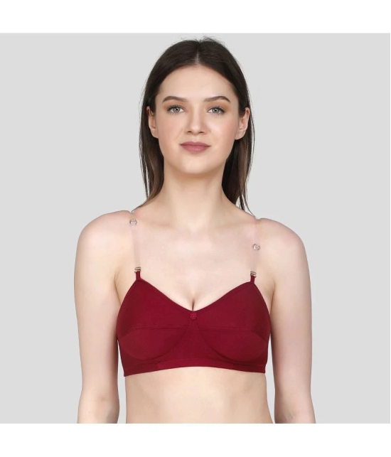 TCG - Maroon Cotton Blend Non Padded Womens Everyday Bra ( Pack of 2 ) - None