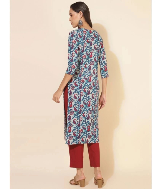 Janasya Cotton Printed Straight Womens Kurti - Multicoloured ( Pack of 1 ) - None