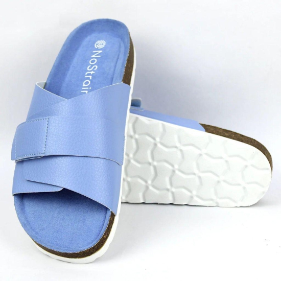 Double Layered Bubbly Blue Cork Sandals (Women)