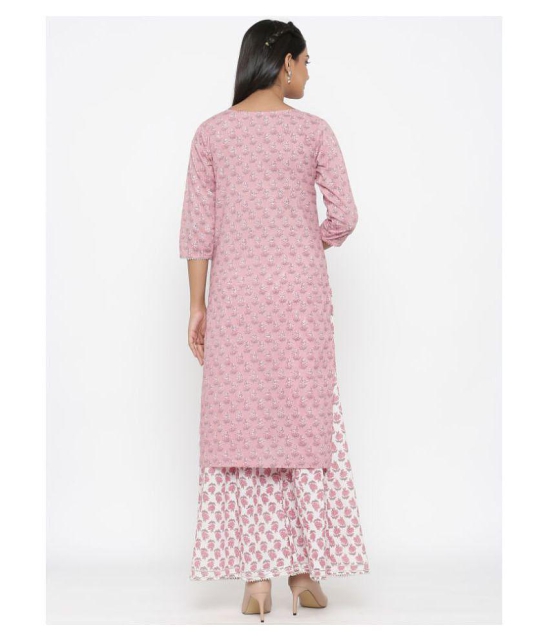 miravan Cotton Kurti With Palazzo - Stitched Suit - L