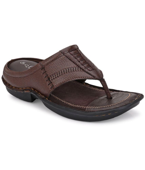 softio - Brown Mens Leather Slipper - None