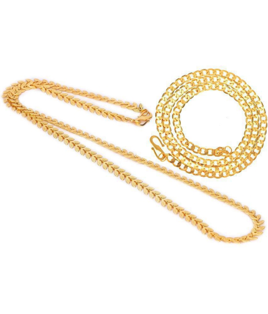 AanyaCentric Combo of 2 Gold Plated 22inches Long Fashion Chain - None