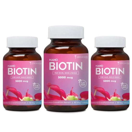 Biotin 5000 MCG Tablets For Hair, Skin & Nails 120 Tablets