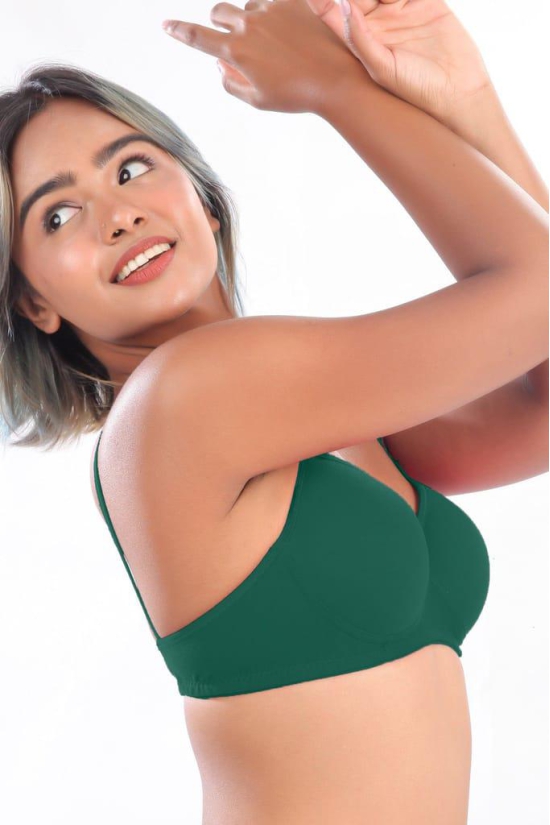 Women Hug Padded Bra Peacock