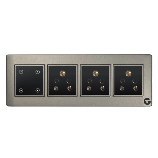 L&G 8 Modular Smart Touch Switch Board | Smart Technology and German Expertise | Compatible with Alexa, OK Google (Size: 8M Horizontal- 262 x 90 x 45 mm)-Grey / 10Amp