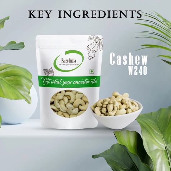 Paleo India 200gm Whole Big Size Kaju Premium Cashews Nuts Dry Fruits