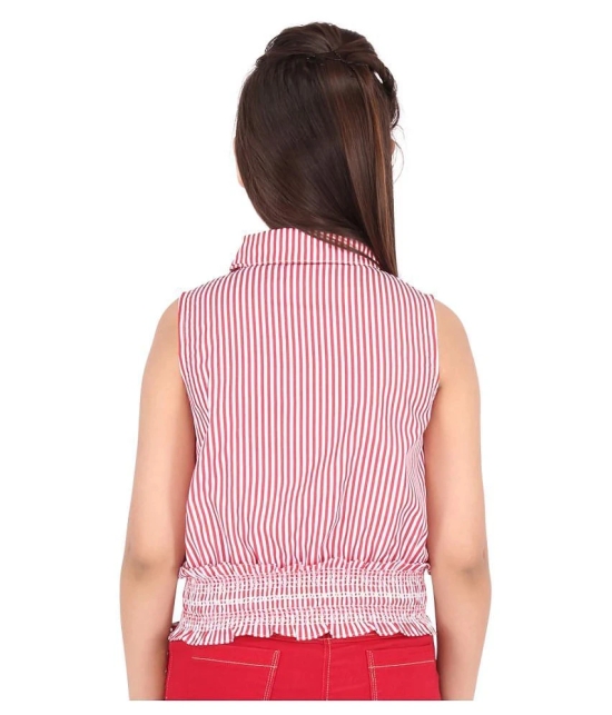 Smart Casual Striped Printed Sleeveless Top - None