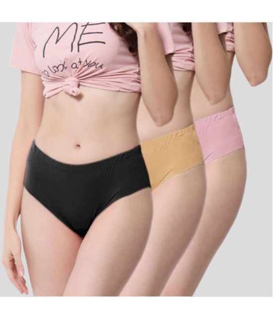 ICONIC ME Multicolor Silk Solid Womens Briefs ( Pack of 6 ) - None