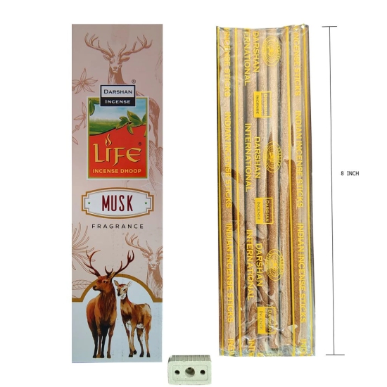 Darshan Incense - Musk Incense Jumbo Dhoop Agarbatti 90g Box Pack of 6 (540g) (Musk)