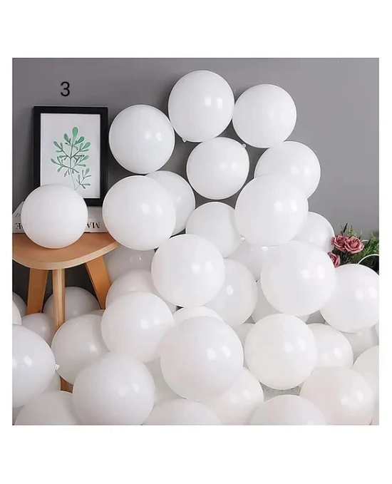 EMBASSY- BUDHIRAJA large size white ballons 50 pieces