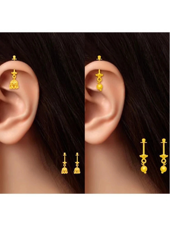 LUV FASHION Gold EarCuff Earrings ( Pack of 2 ) - Gold