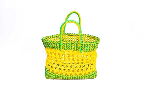 Handwoven Market Basket with Double Handles