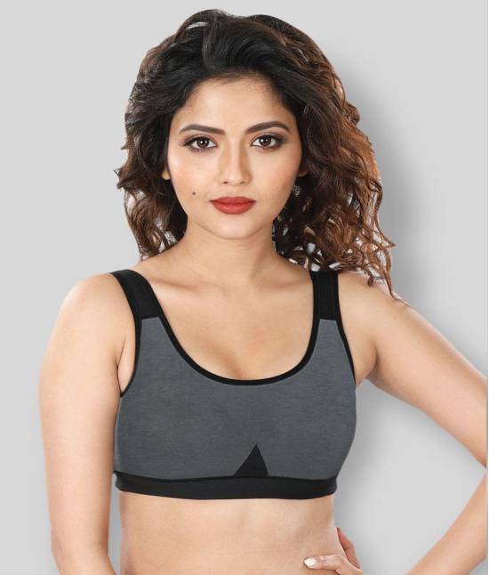 Dermawear Multi Color Poly Cotton Color Blocking Sports Bra - L