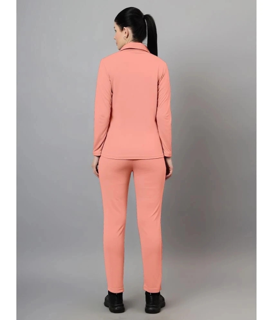 Diaz Peach Nylon Solid Tracksuit - Pack of 2 - None