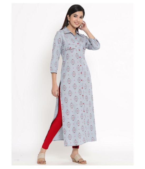 Kbz - Grey Rayon Women's Straight Kurti ( ) - S