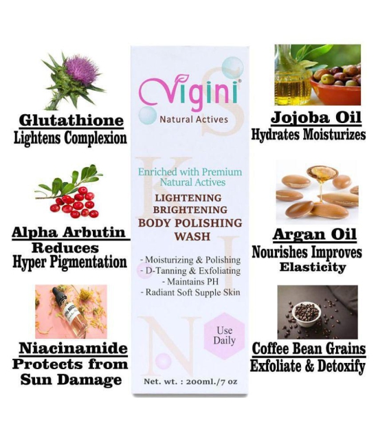 Vigini Skin Whitening Lightening Glow Polishing Wash Coffee D Tan Gel