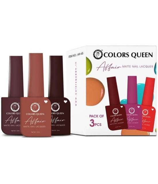 Colors Queen Multi Matte Nail Polish Kit ( Pack of 3 )