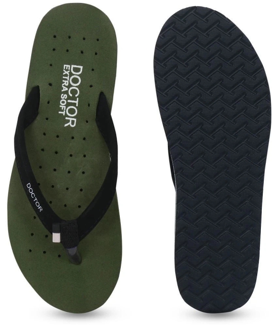 DOCTOR EXTRA SOFT - Olive Womens Thong Flip Flop - None