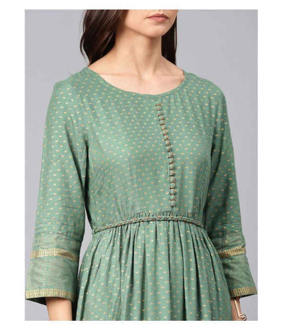 Alena - Green Viscose Women's Flared Kurti - S