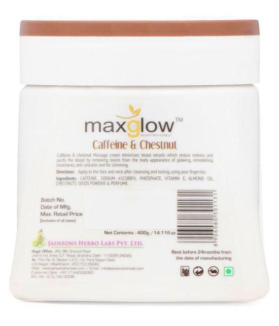 MaxGlow CAFFEINE AND CHESTNUT CREAM Day Cream 400 gm