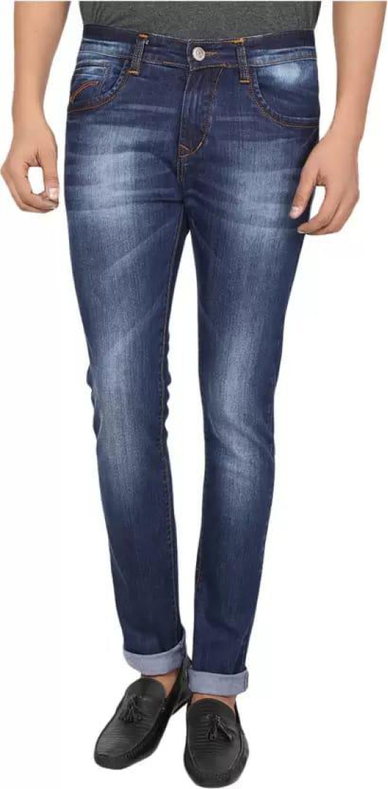 Men Slim Mid Rise Blue Jeans