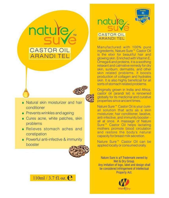 Nature Sure Castor Oil Arandi Tail for Men & Women - 1 Pack (110ml)