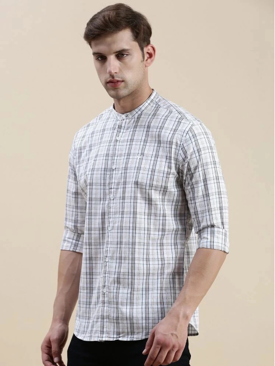 Showoff Cotton Blend Regular Fit Checks Full Sleeves Mens Casual Shirt - Off White ( Pack of 1 ) - None