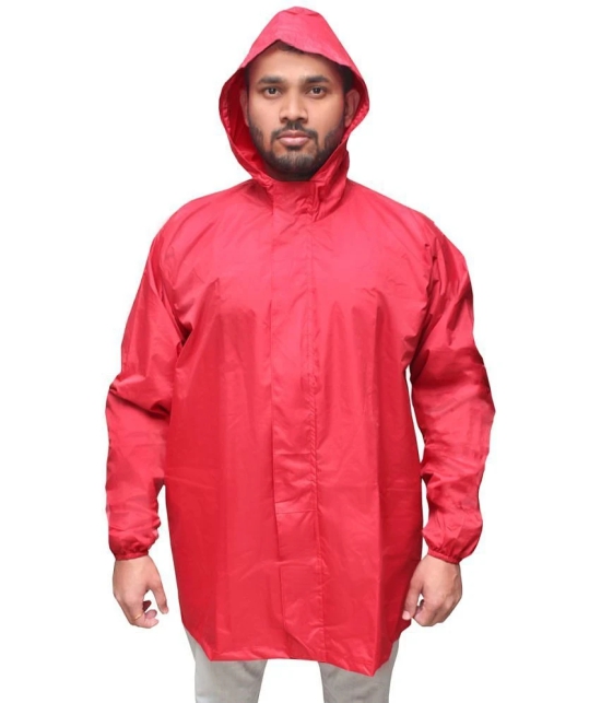 Goodluck Polyester Short Rainwear - Red - None