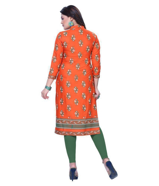 HAYA Rust Rayon Straight Kurti - L