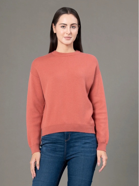 RedTape Round Neck Solid Sweater for Women |  Everyday Comfort