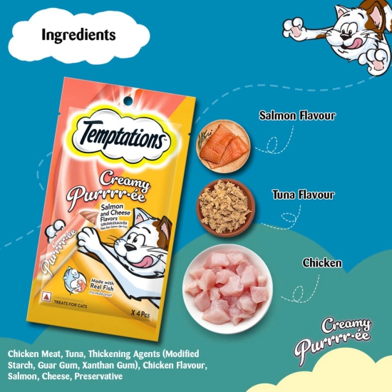 Temptations Creamy Purrrr.Ee Salmon And Cheese Flavour Cat Treat, 48 Gm