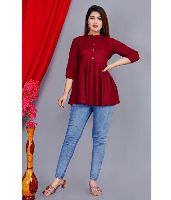 SIPET - Maroon Rayon Womens Empire Top ( Pack of 1 ) - None