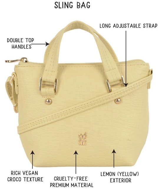 Baggit Yellow PU Tote Bag - Yellow