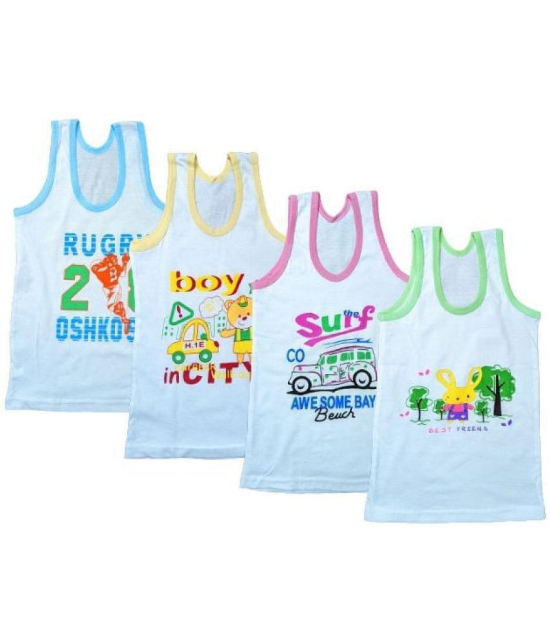 Infant Vest with 100% Cotton Fabric Pack of 4 PC - None