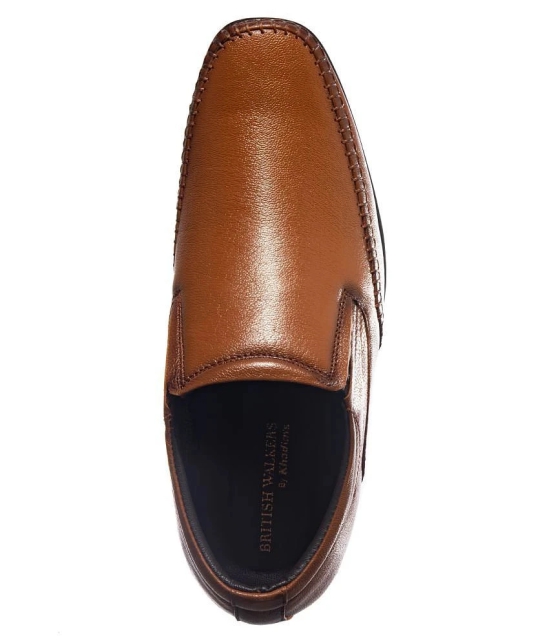 KHADIM Slip On Genuine Leather Tan Formal Shoes - None