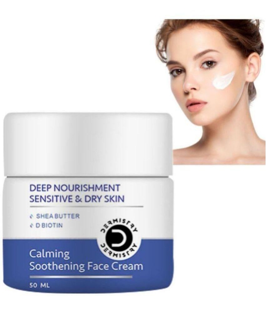 Dermistry Deep Nourishment Nourishing & Dryness Control Calming Soothening Face Cream with Shea Butter, D Biotin With Hyaluronic Acid for Sensitive Dry Combination Skin Oil Free Skin Repair 