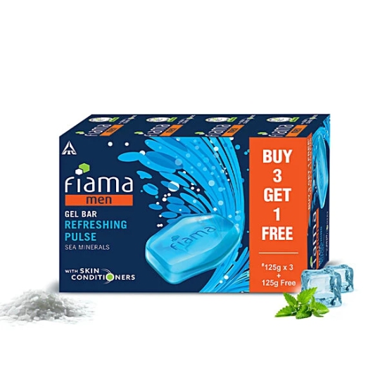 Fiama Men R. Pulse Sea Minerals Gel Bar, 125 Gm