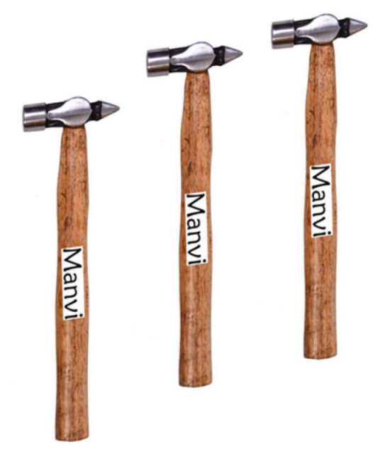 Manvi-Hammer 200 g Cross Pein (Wooden Handle) Set of 3