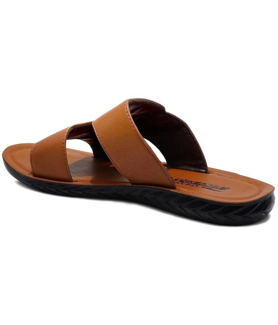 ASIAN Tan Mens Leather Slipper - None