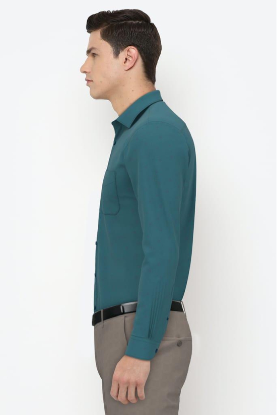 Men Green Slim Fit Formal Full Sleeves Formal Shirt