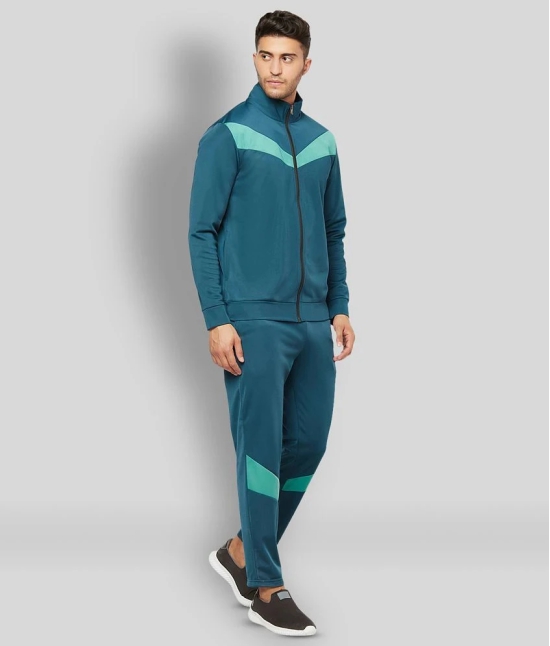 Glito - Blue Polyester Regular Fit Colorblock Mens Sports Tracksuit ( Pack of 1 ) - S