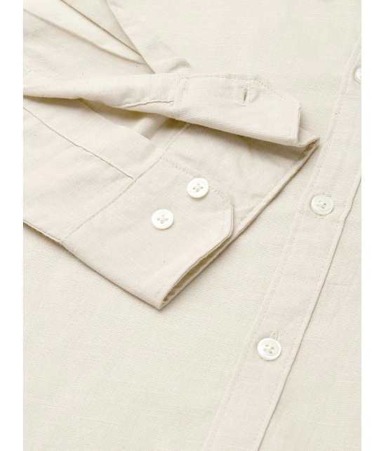 instaFab - Cream Cotton Oversized Fit Mens Casual Shirt ( Pack of 1 ) - None