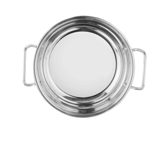 Stainless Steel Kadhai with Capsulated Induction bottom (SS Handle) with SS Lid. 3.5 L