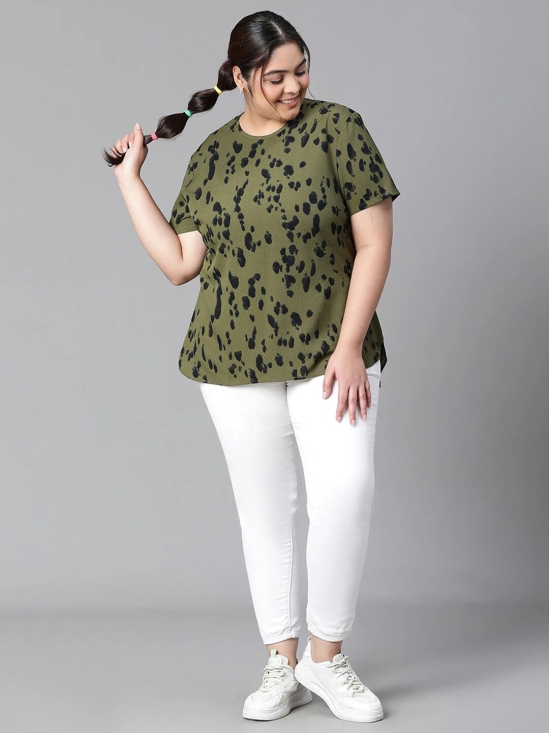 Oxolloxo Plus Size Animal Printed Top