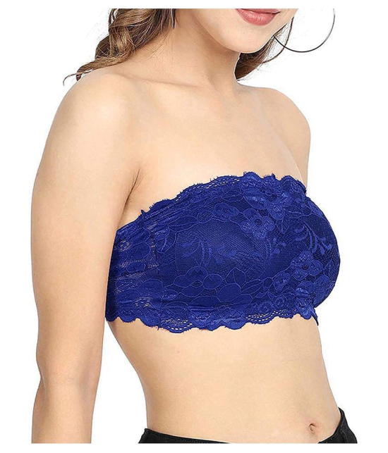 ComfyStyle Cotton Lycra Tube Bra - Blue - Free Size