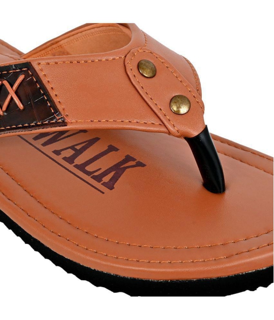 GRASS WALK - Tan Mens Thong Flip Flop - None