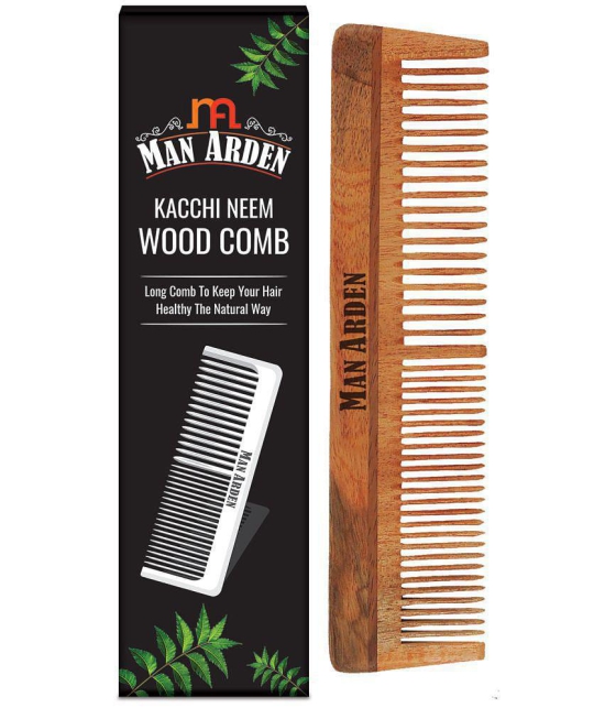 Man Arden Natural Kacchi Neem Wood Hair Comb For Healthy Scalp