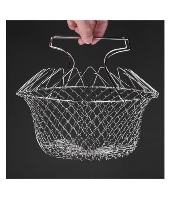 Hi-lee Chef Basket Cooker Strainer 12 In 1 Kitchen Tool Cooks Net - Flexible Kitchen Helper Kitchen Tool - Stainless Steel